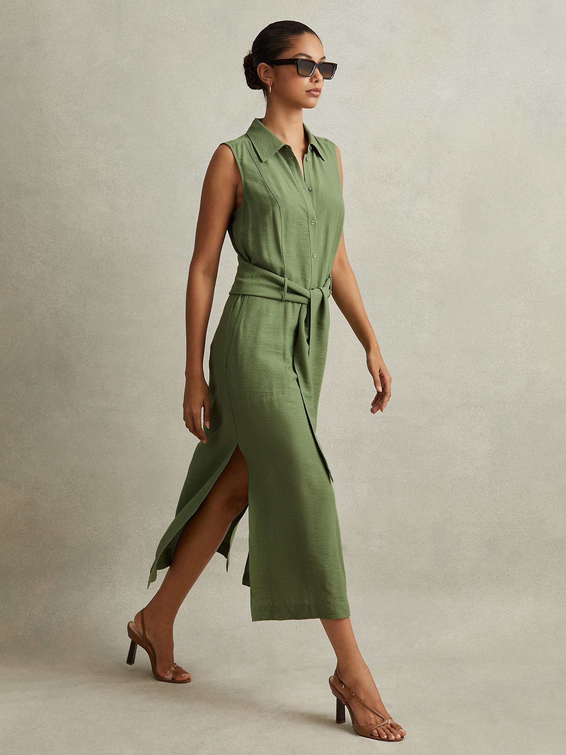 Buy Reiss Morgan Linen Blend Midi Shirt Dress Online at johnlewis.com