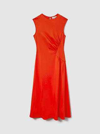 Reiss Stacey Sleeveless Midi Dress, Orange