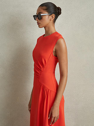 Reiss Stacey Sleeveless Midi Dress, Orange