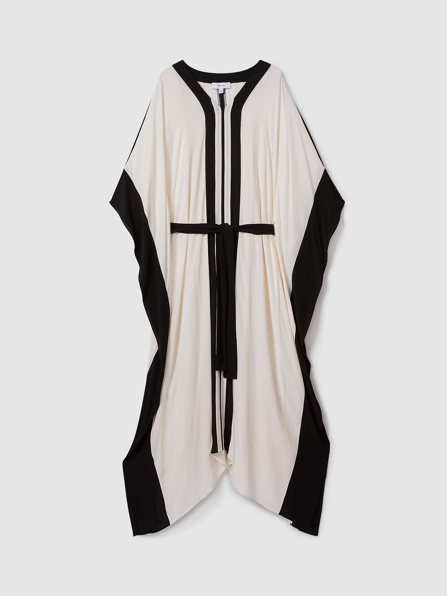 Buy Reiss Emersyn Draped Colour Block Maxi Dress, Cream/Black Online at johnlewis.com