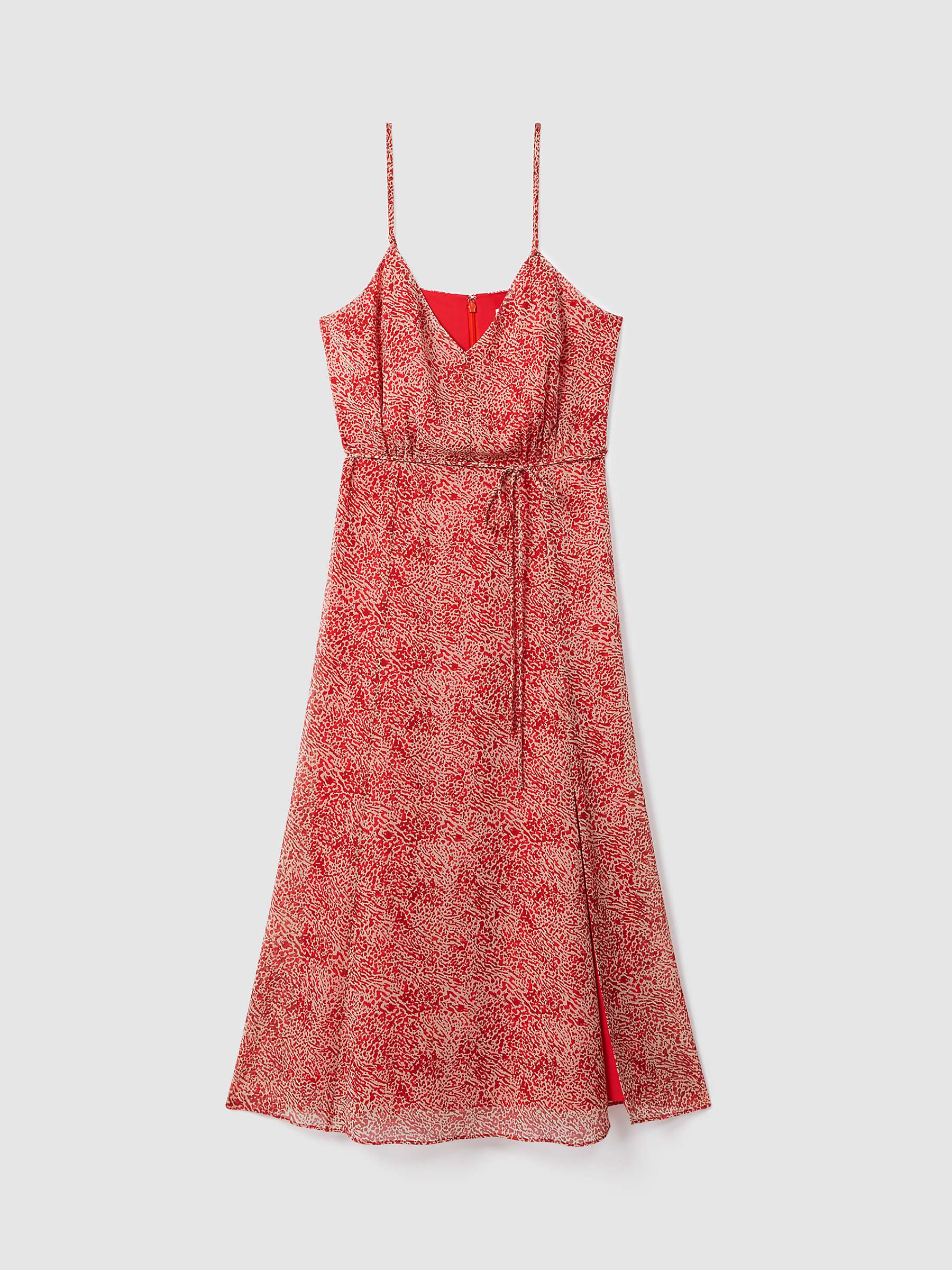Buy Reiss Petite Olivia Abstract Print Strappy Midi Dress, Red/Nude Online at johnlewis.com