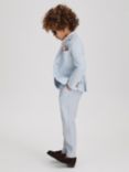 Reiss Kids' Kin Mixer Linen Trousers, Soft Blue