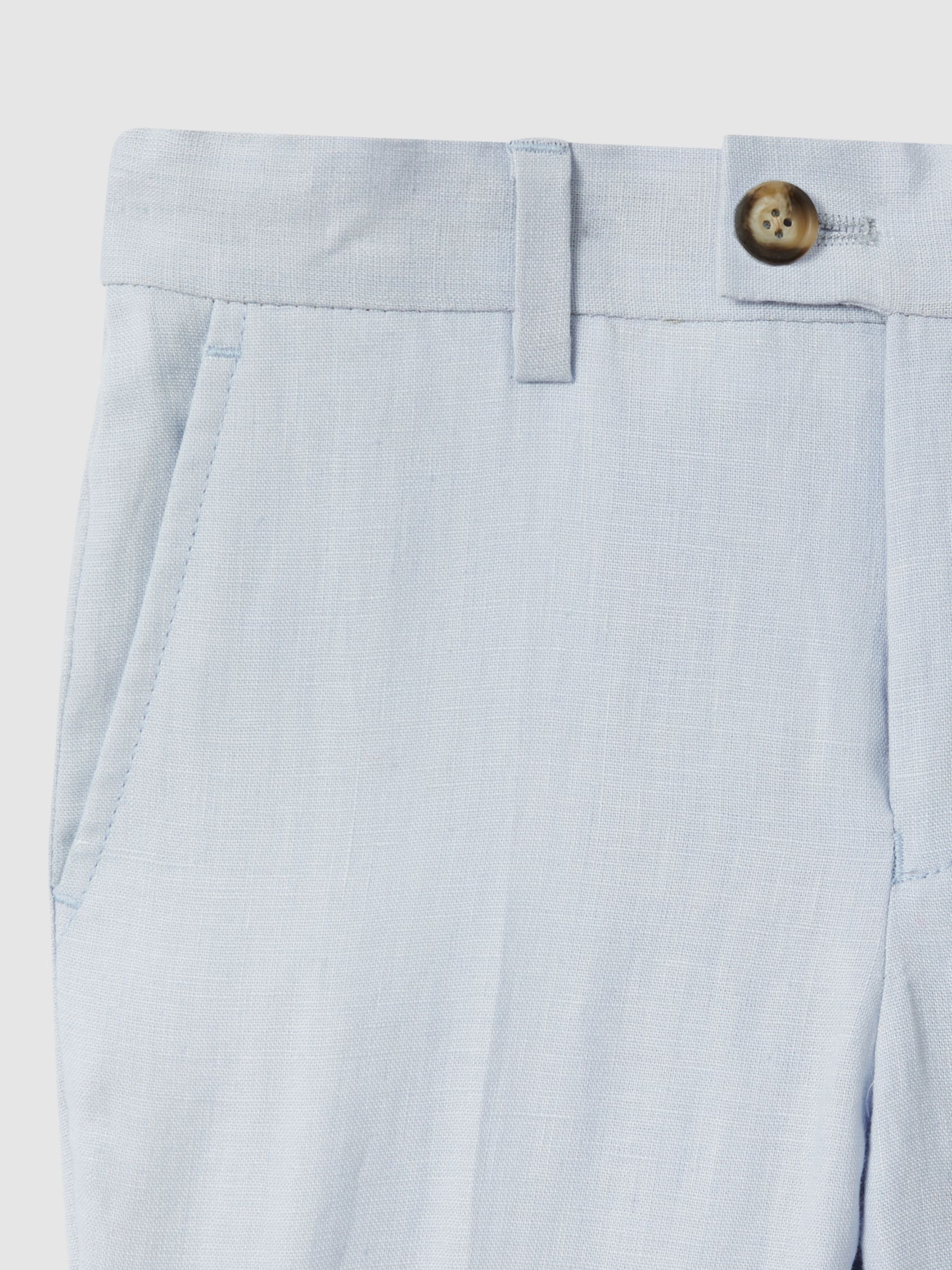 Buy Reiss Kids' Kin Mixer Linen Trousers, Soft Blue Online at johnlewis.com
