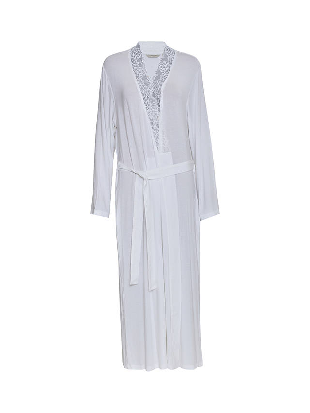 Cyberjammies Tessa Jersey Lace Detail Dressing Grown, White