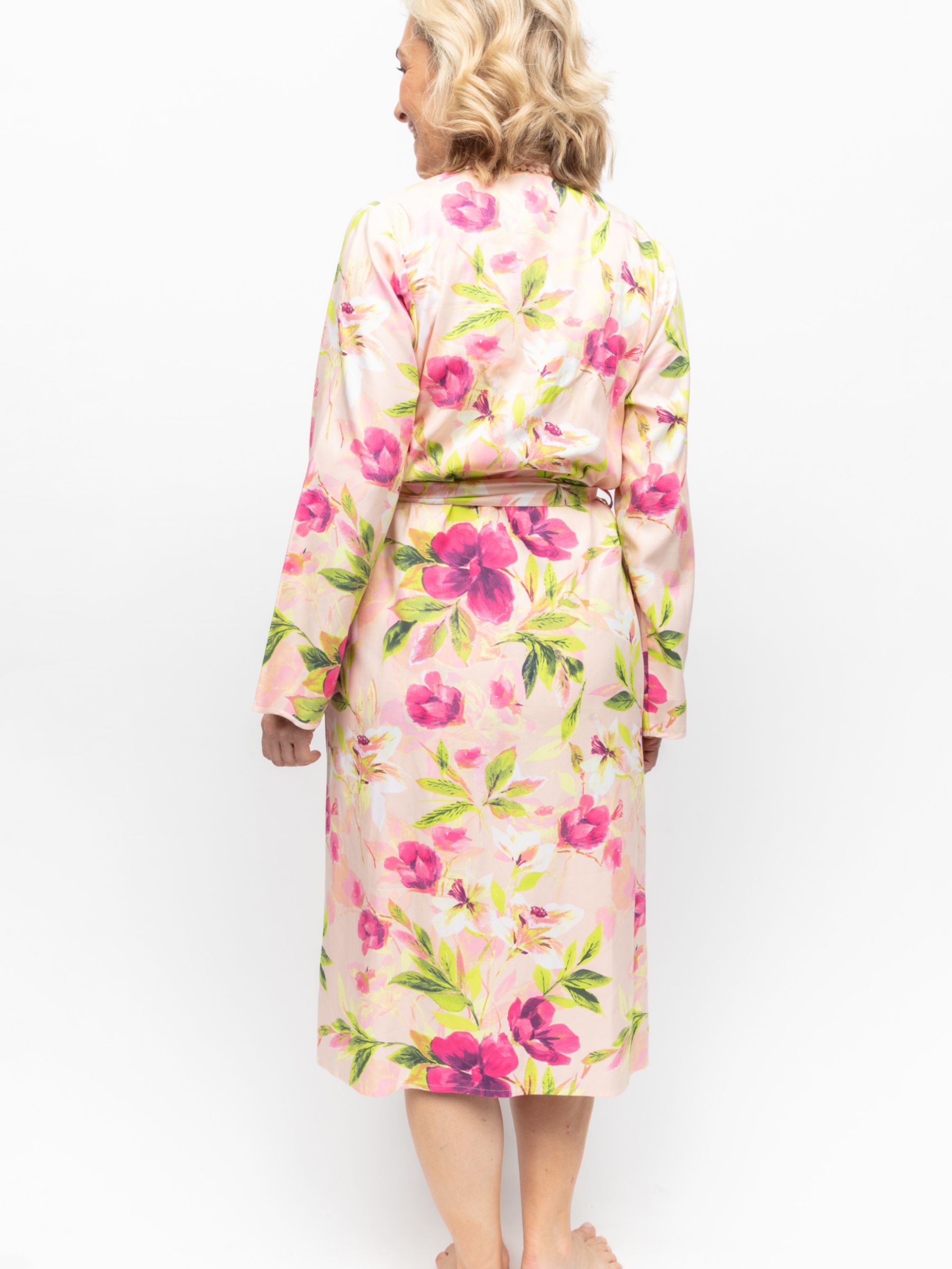Cyberjammies Tessa Floral Print Dressing Gown, Pink/Multi, 8