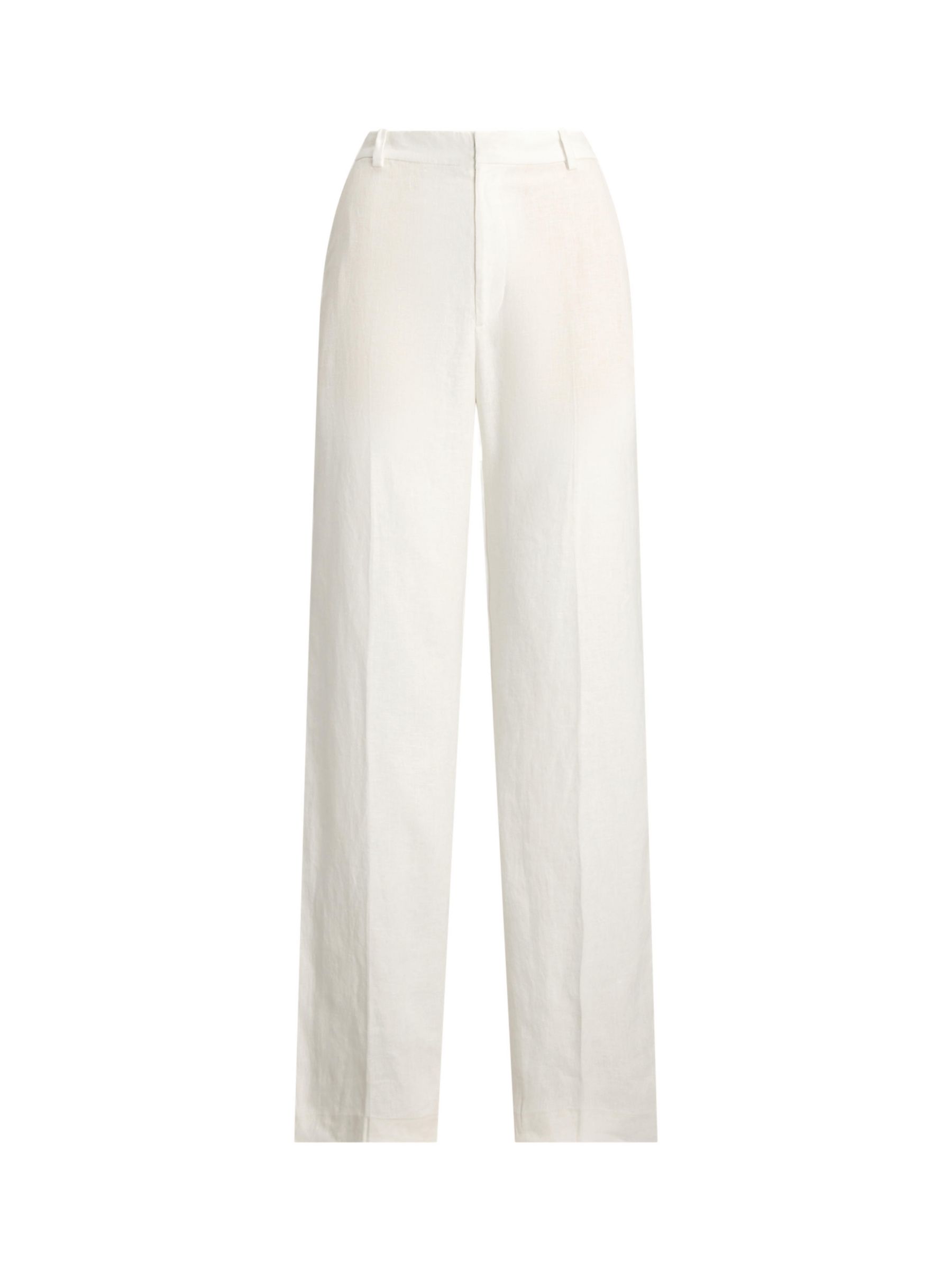Polo Ralph Lauren Linen Blend Wide Leg Trousers, Nevis, 8