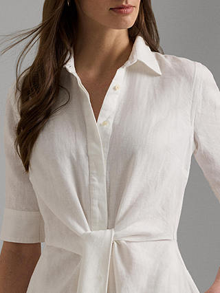 Lauren Ralph Lauren Wakana Linen Shirt Dress, White