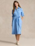 Polo Ralph Lauren Linen Shirt Dress, Carolina Blue, Carolina Blue