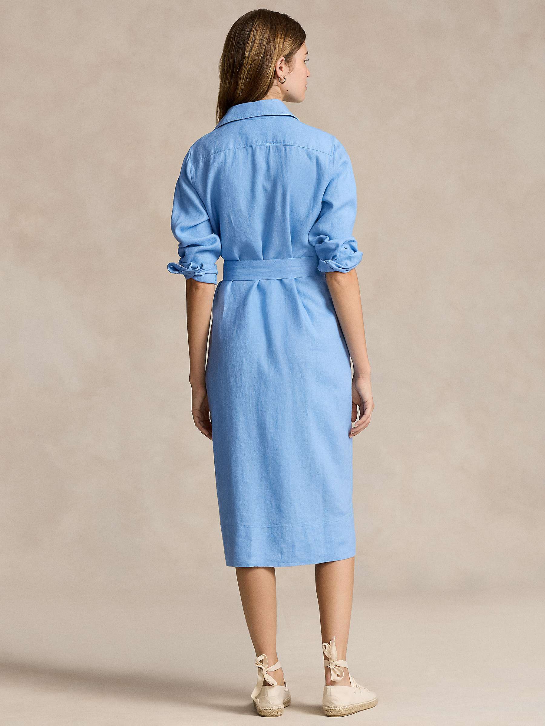 Buy Polo Ralph Lauren Linen Shirt Dress, Carolina Blue Online at johnlewis.com