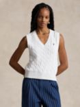 Polo Ralph Lauren Cable Knit Sleeveless Knit Top, White