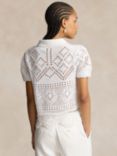 Polo Ralph Lauren Pointelle Cotton Knit Top, White, White