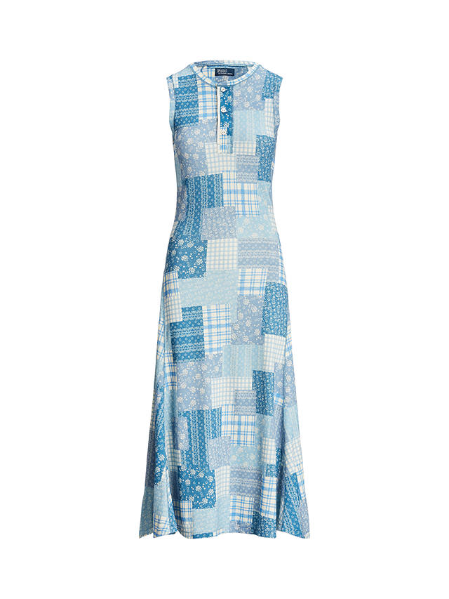 Polo Ralph Lauren Patchwork Print Midi Dress, Blue