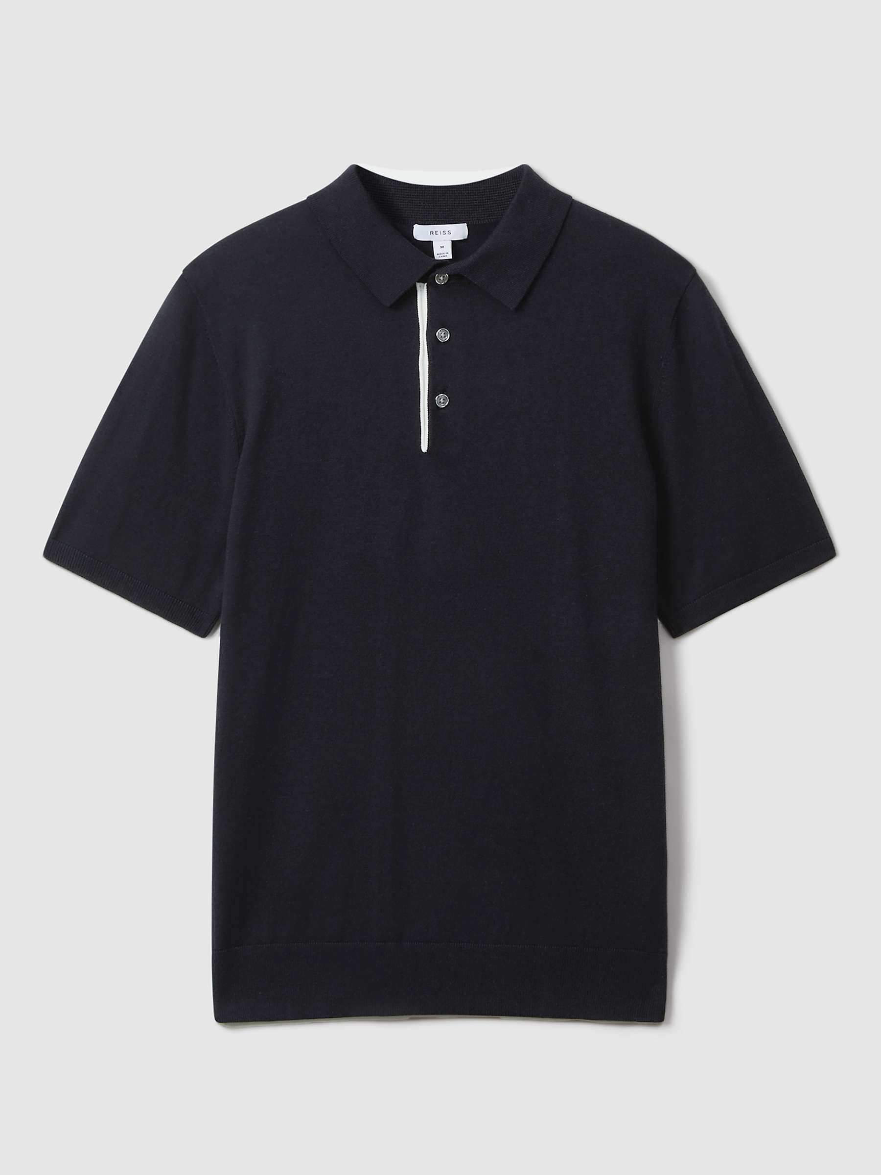 Buy Reiss Finch Knitted Polo Shirt, Navy Online at johnlewis.com
