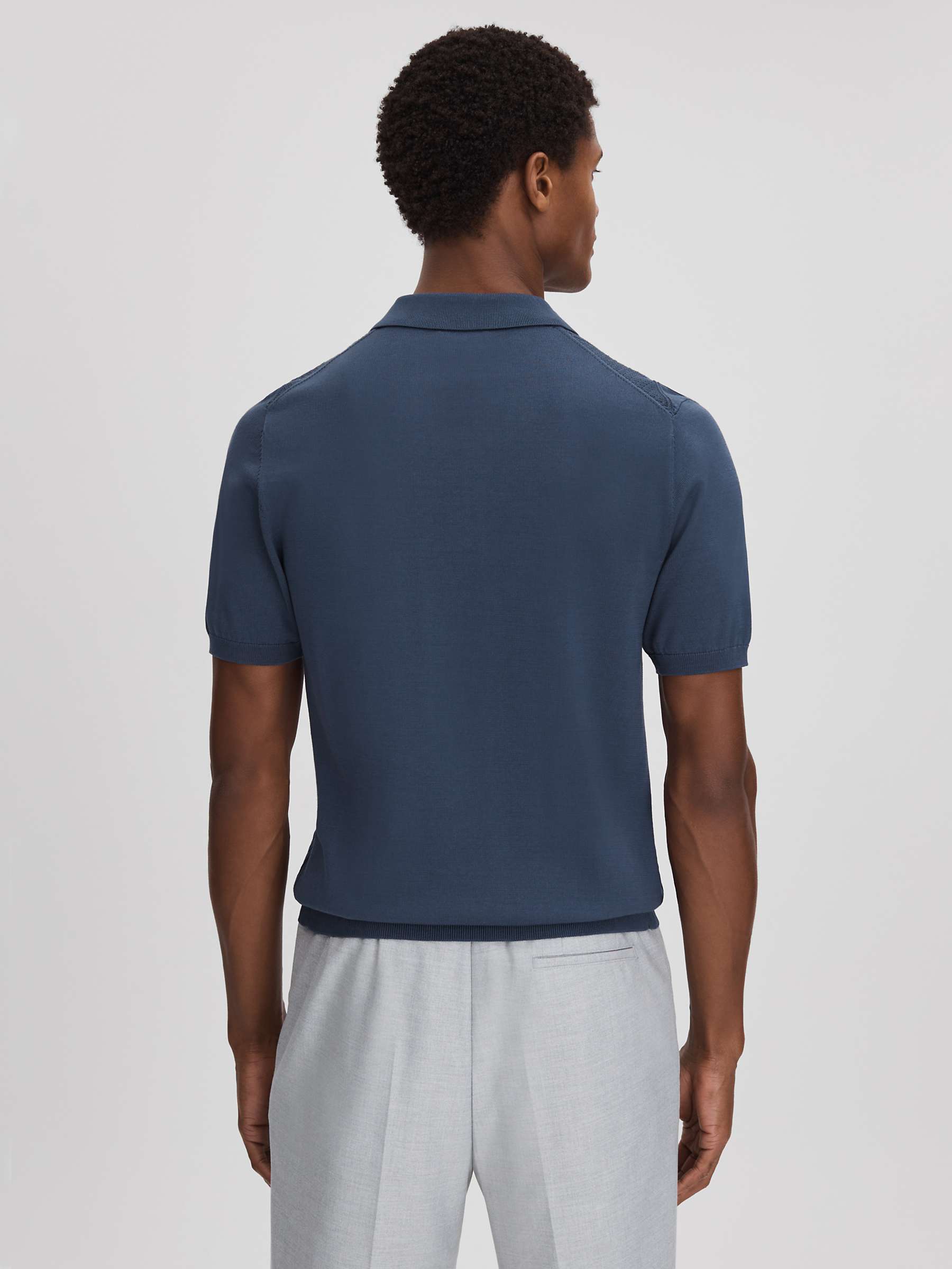 Buy Reiss Tropic Short Sleeve Half Zip Polo Shirt, Blue Online at johnlewis.com