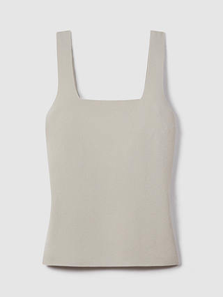 Reiss Harper Square Neck Knitted Vest Top, Grey