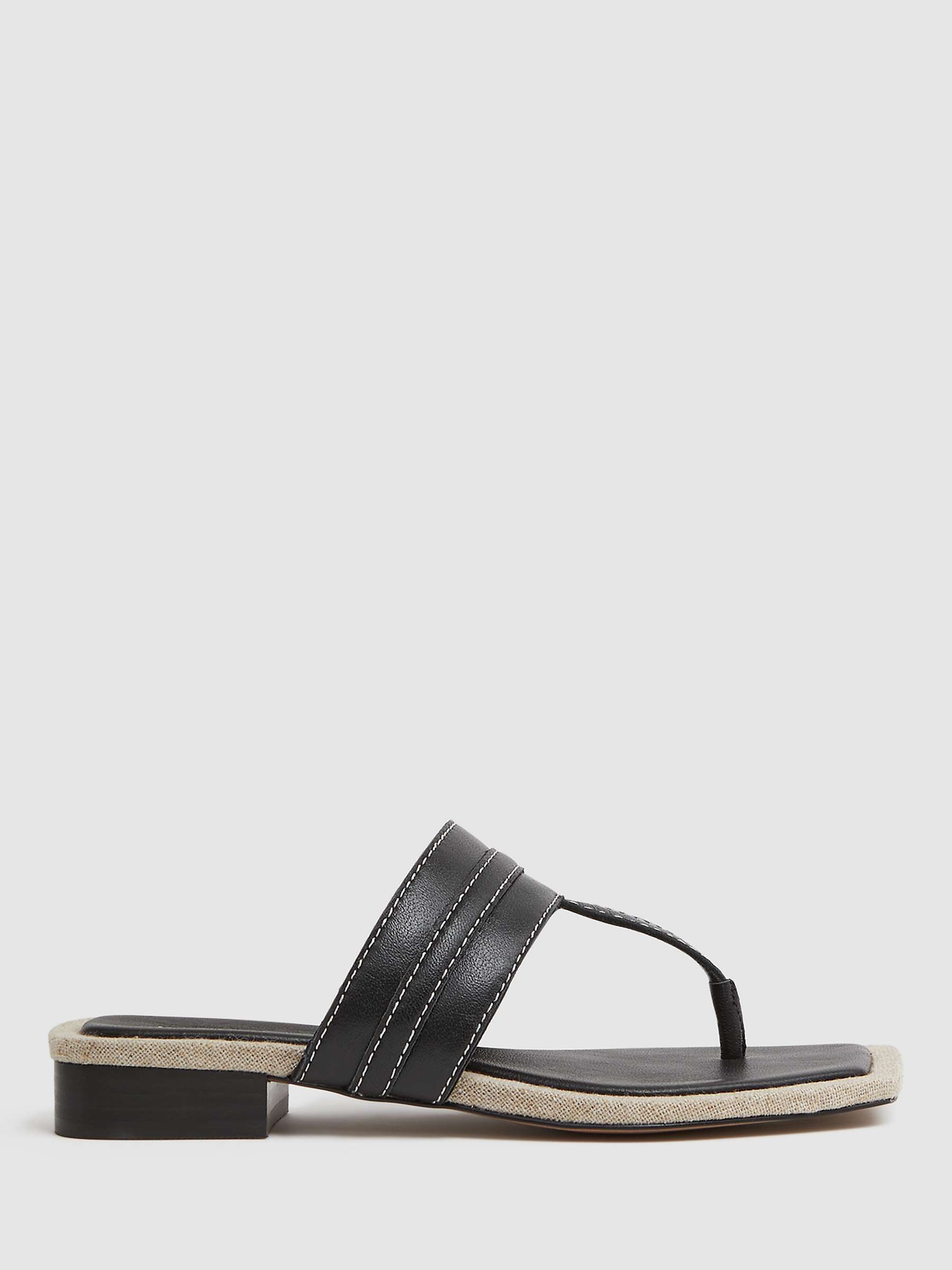 Buy Reiss Quinn Leather Thong Sandals Online at johnlewis.com