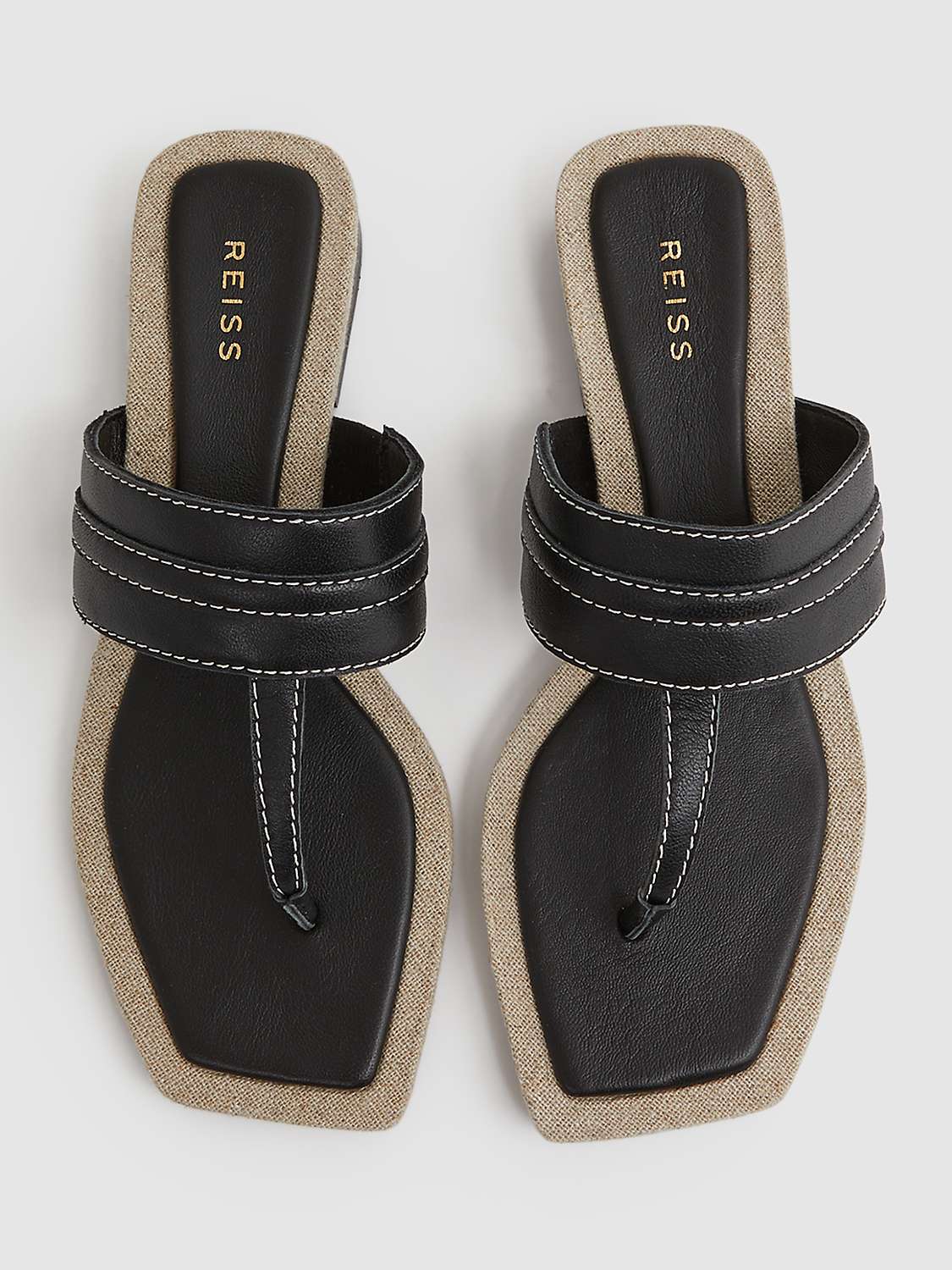 Buy Reiss Quinn Leather Thong Sandals Online at johnlewis.com