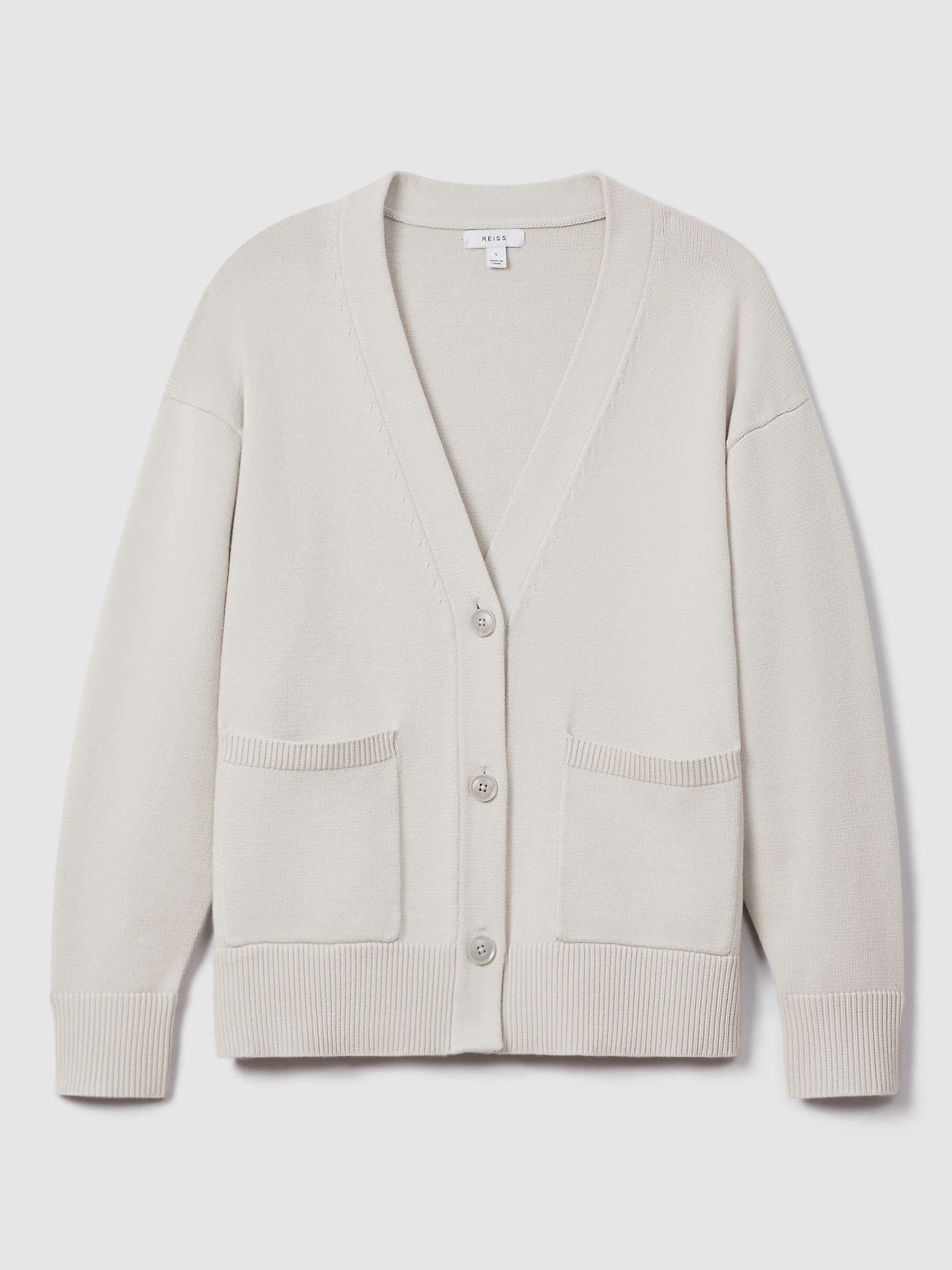 Buy Reiss Harper V-Neck Cardigan, Grey Online at johnlewis.com