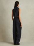 Reiss Perla Linen Blend Jumpsuit, Navy