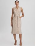 Reiss Andie Wool Blend Pinstripe Sleeveless Blazer Dress, Neutral, Neutral