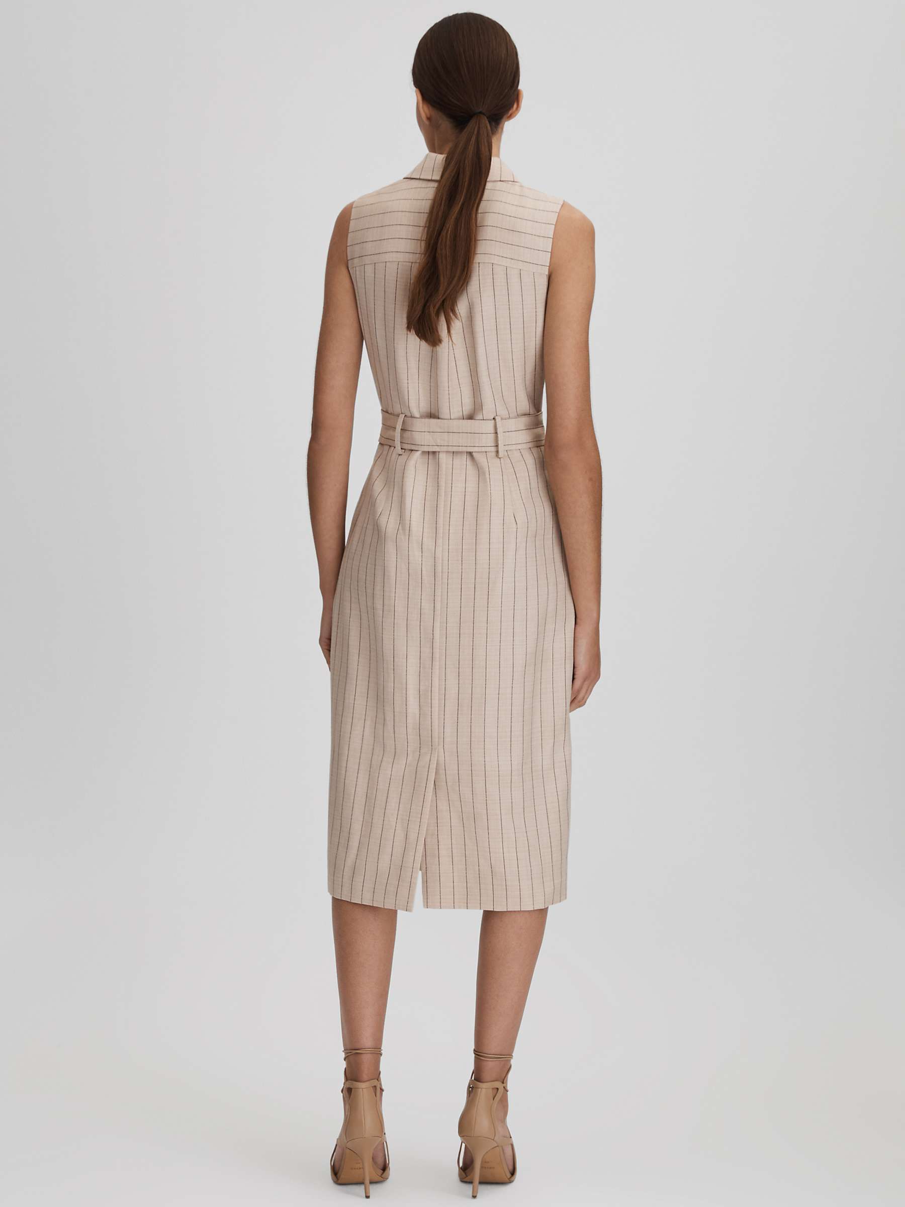 Buy Reiss Andie Wool Blend Pinstripe Sleeveless Blazer Dress, Neutral Online at johnlewis.com