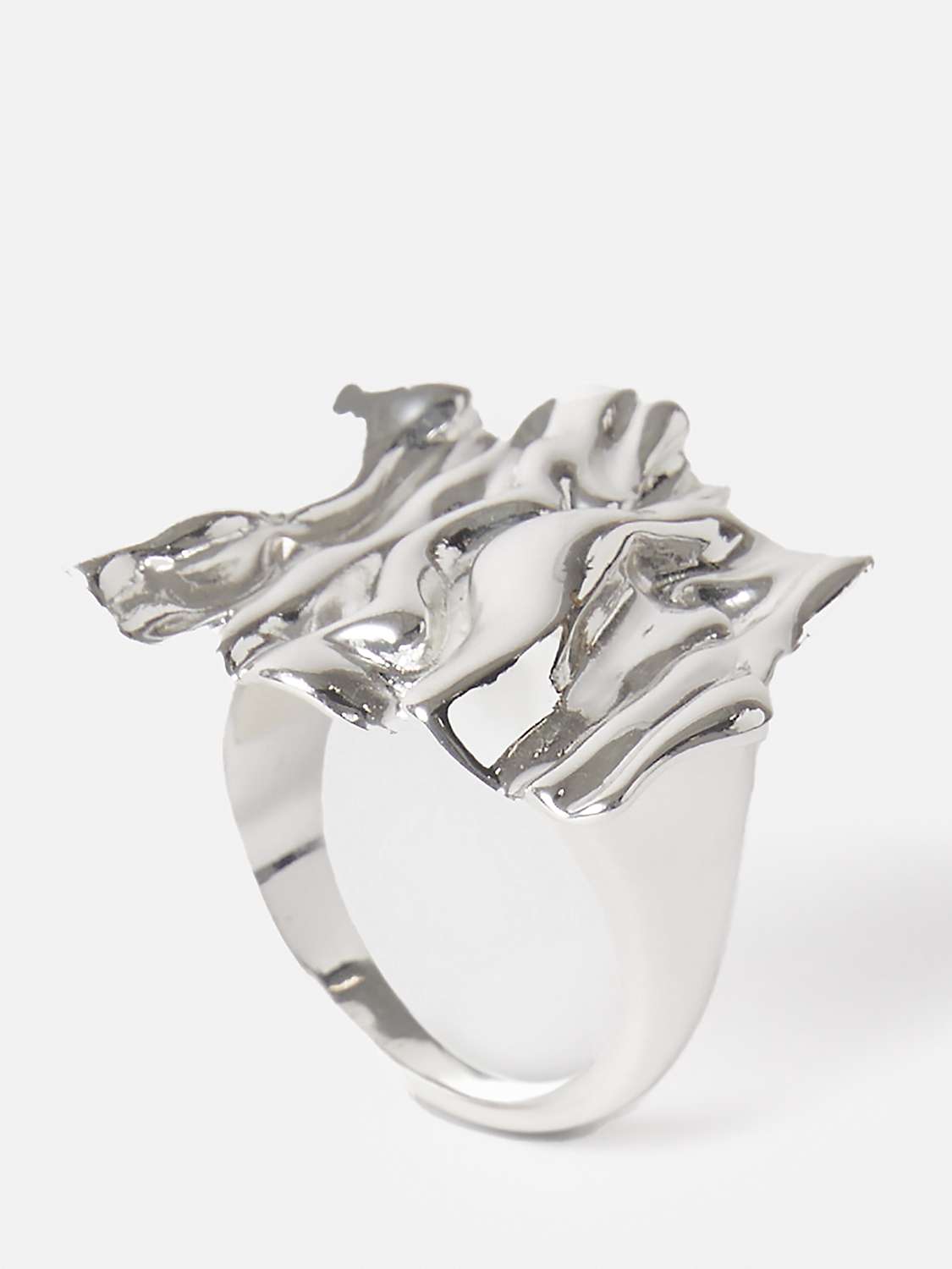 Buy Jigsaw Crumpled Texture Ring, Silver Online at johnlewis.com