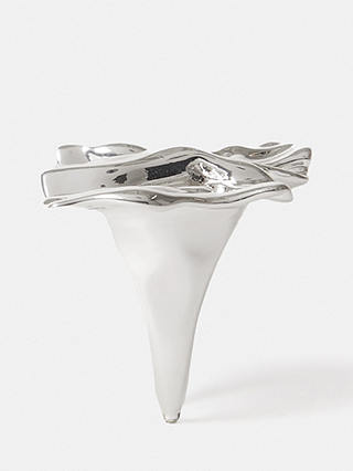 Jigsaw Crumpled Texture Ring, Silver