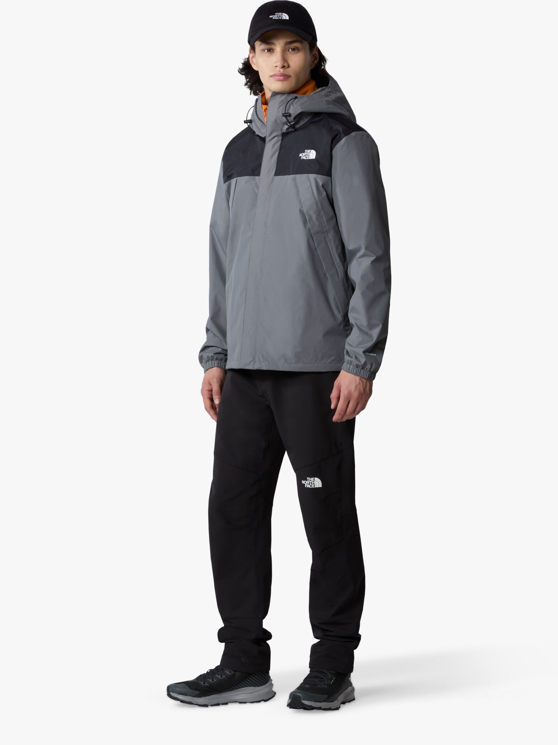 The North Face Antora Waterproof Jacket, Smoked Pearl/Black, XL
