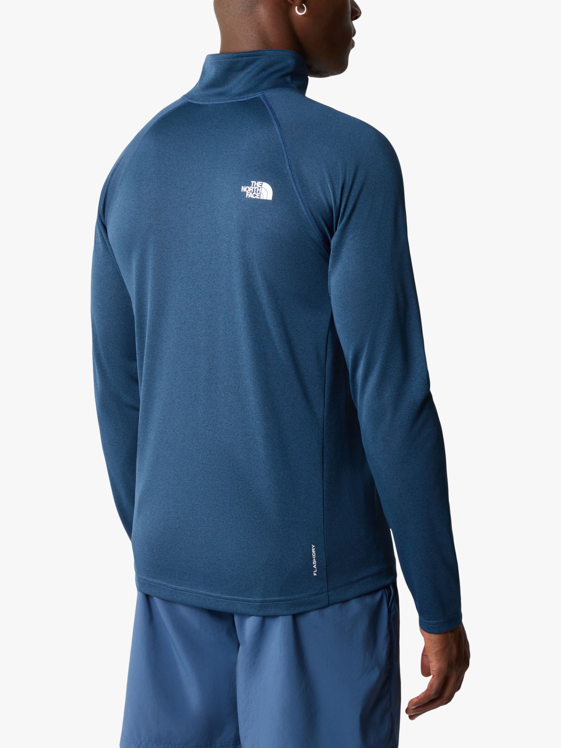 The North Face Flex II 1/4 Zip Long Sleeve T-Shirt, Blue, L