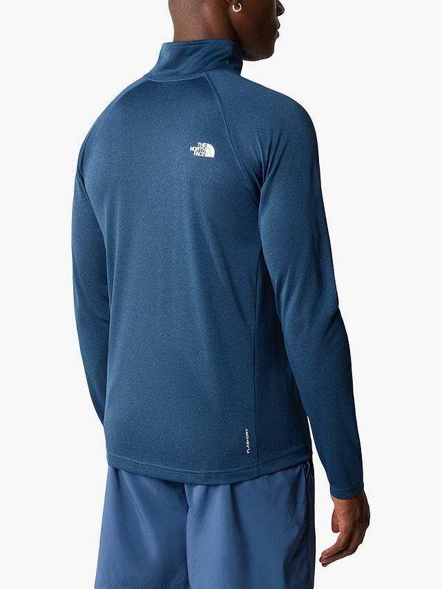 The North Face Flex II 1/4 Zip Long Sleeve T-Shirt, Blue