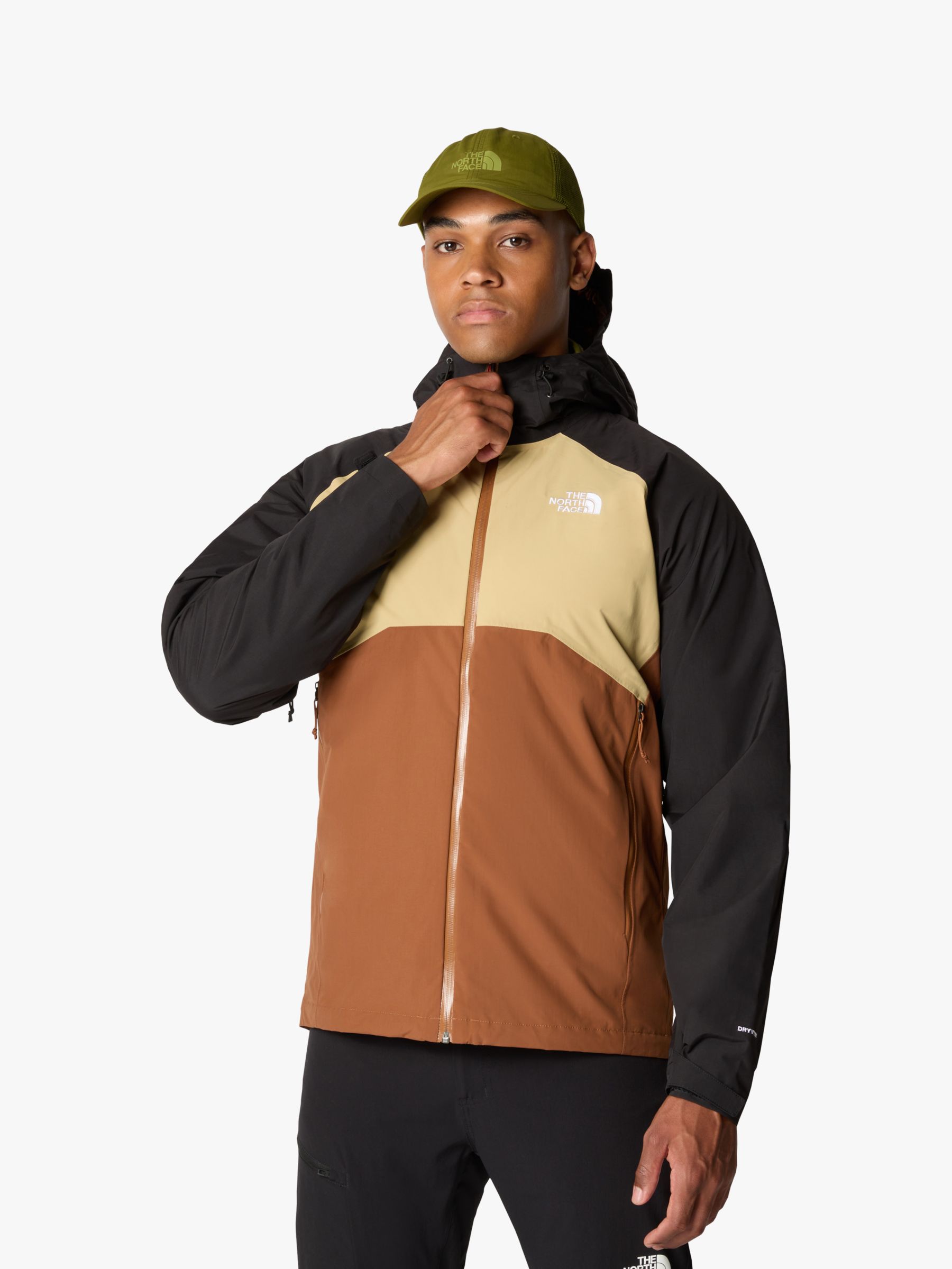 The North Face Men's Stratos Hooded Jacket,Brown/Khaki, XL