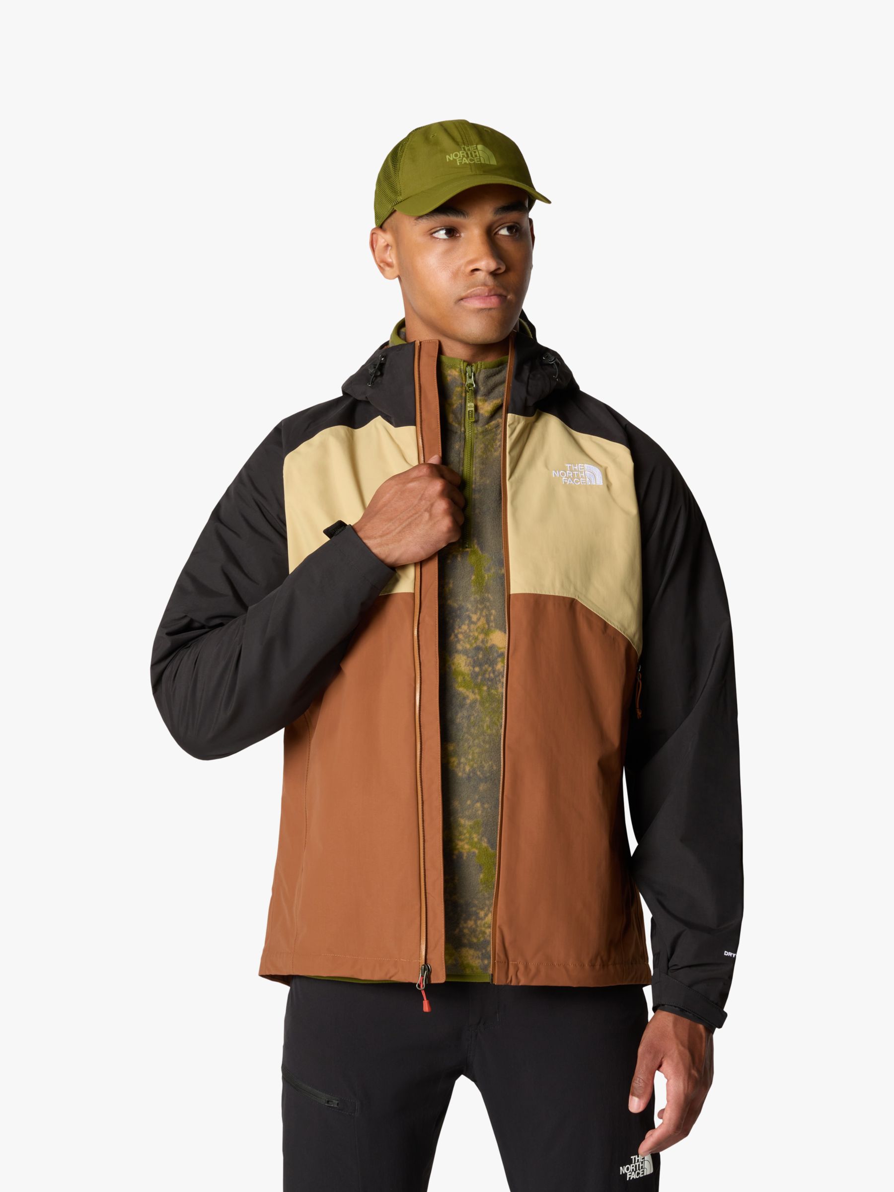 The North Face Men's Stratos Hooded Jacket,Brown/Khaki, XL