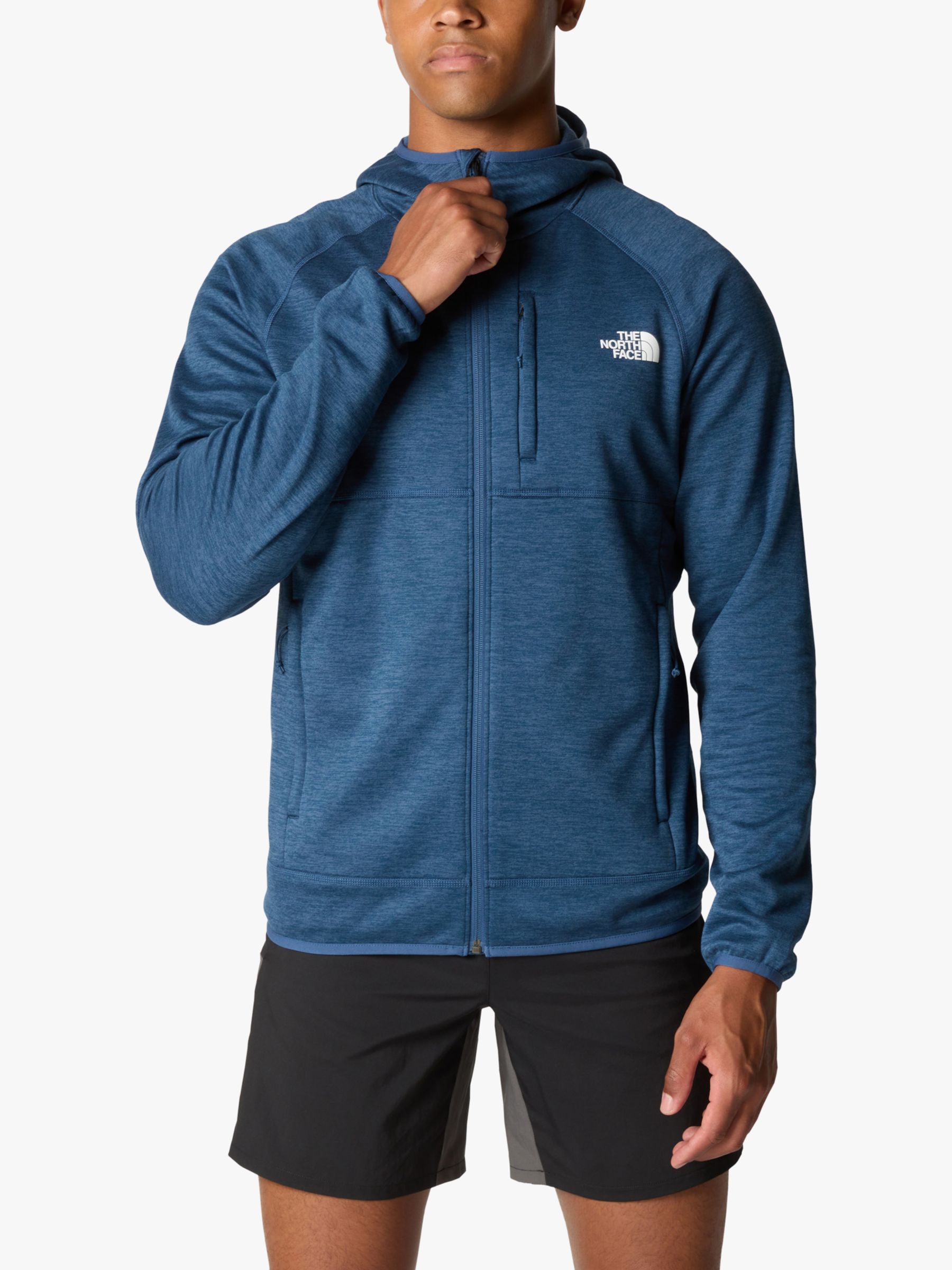 The North Face Canyonlands Hooded Fleece Jacket, Blue Heather, L