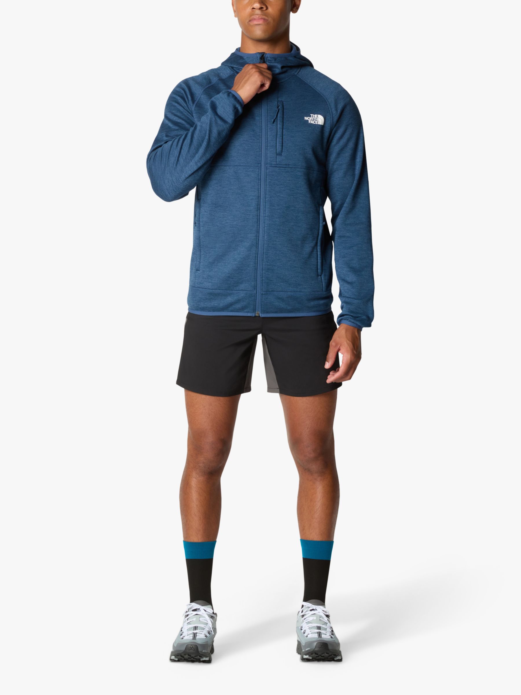 The North Face Canyonlands Hooded Fleece Jacket, Blue Heather, L