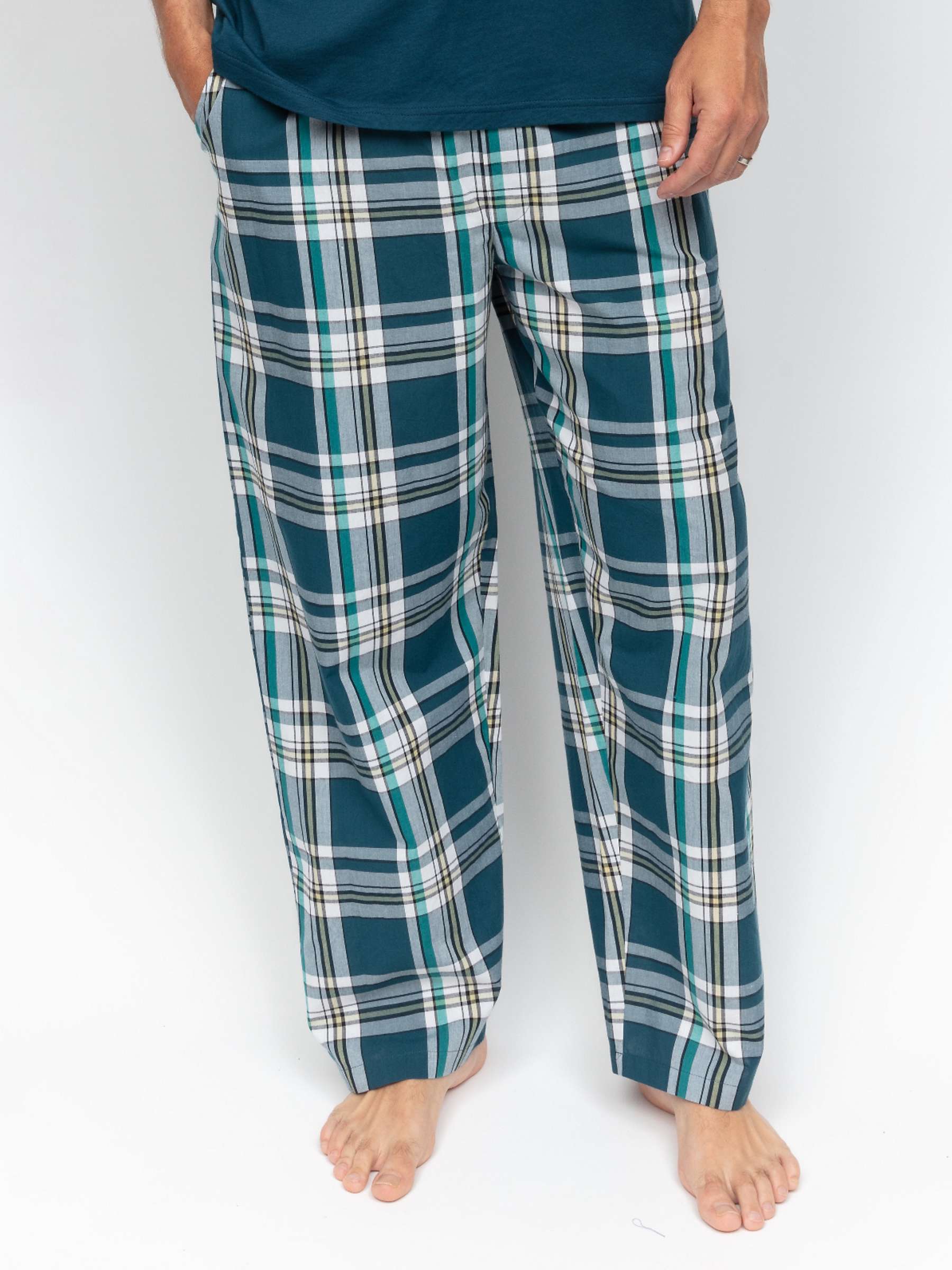 Buy Cyberjammies Check Pyjama Bottoms, Teal Online at johnlewis.com