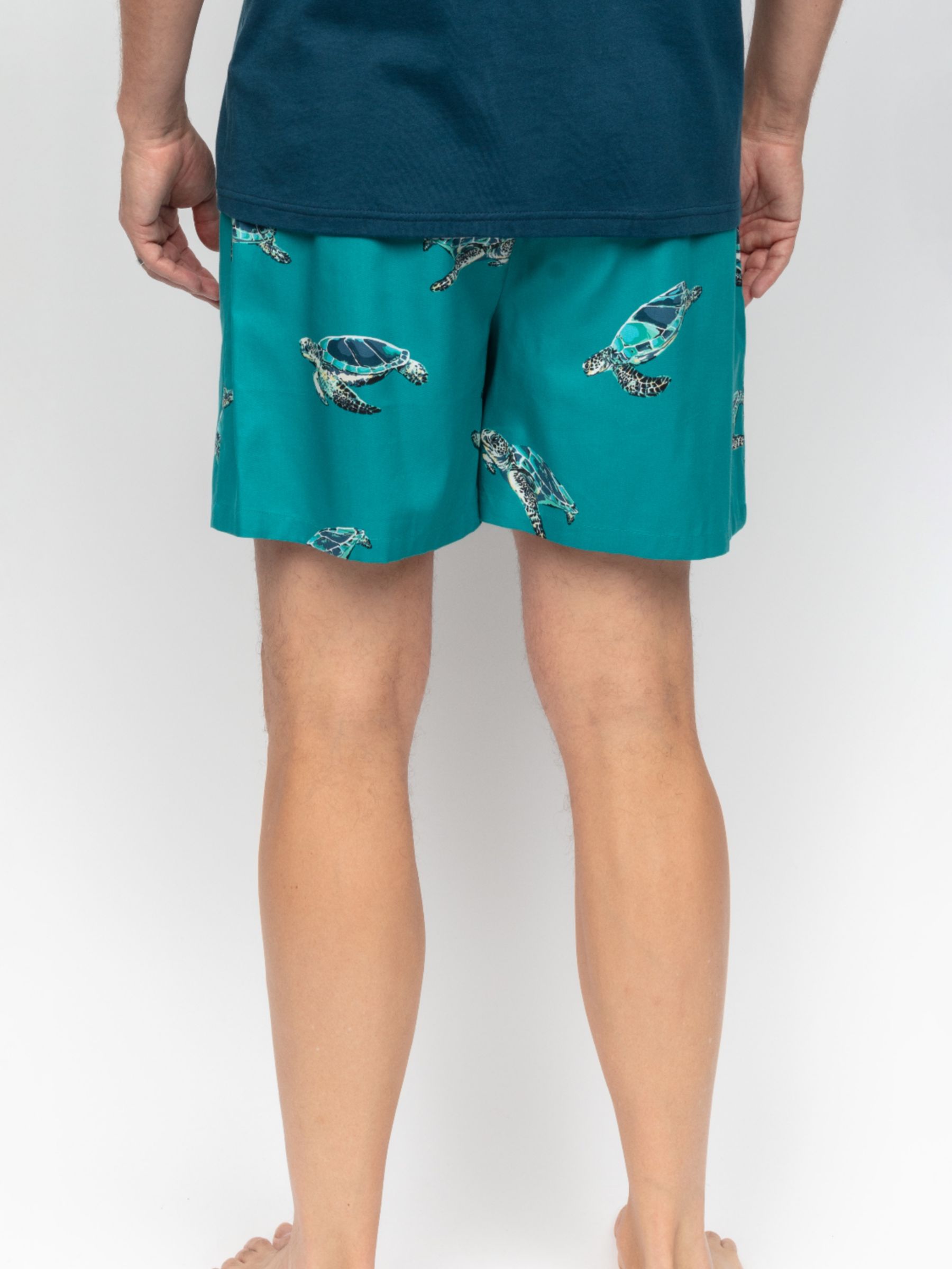 Buy Cyberjammies Turtle Print Pyjama Shorts, Cove Green Online at johnlewis.com