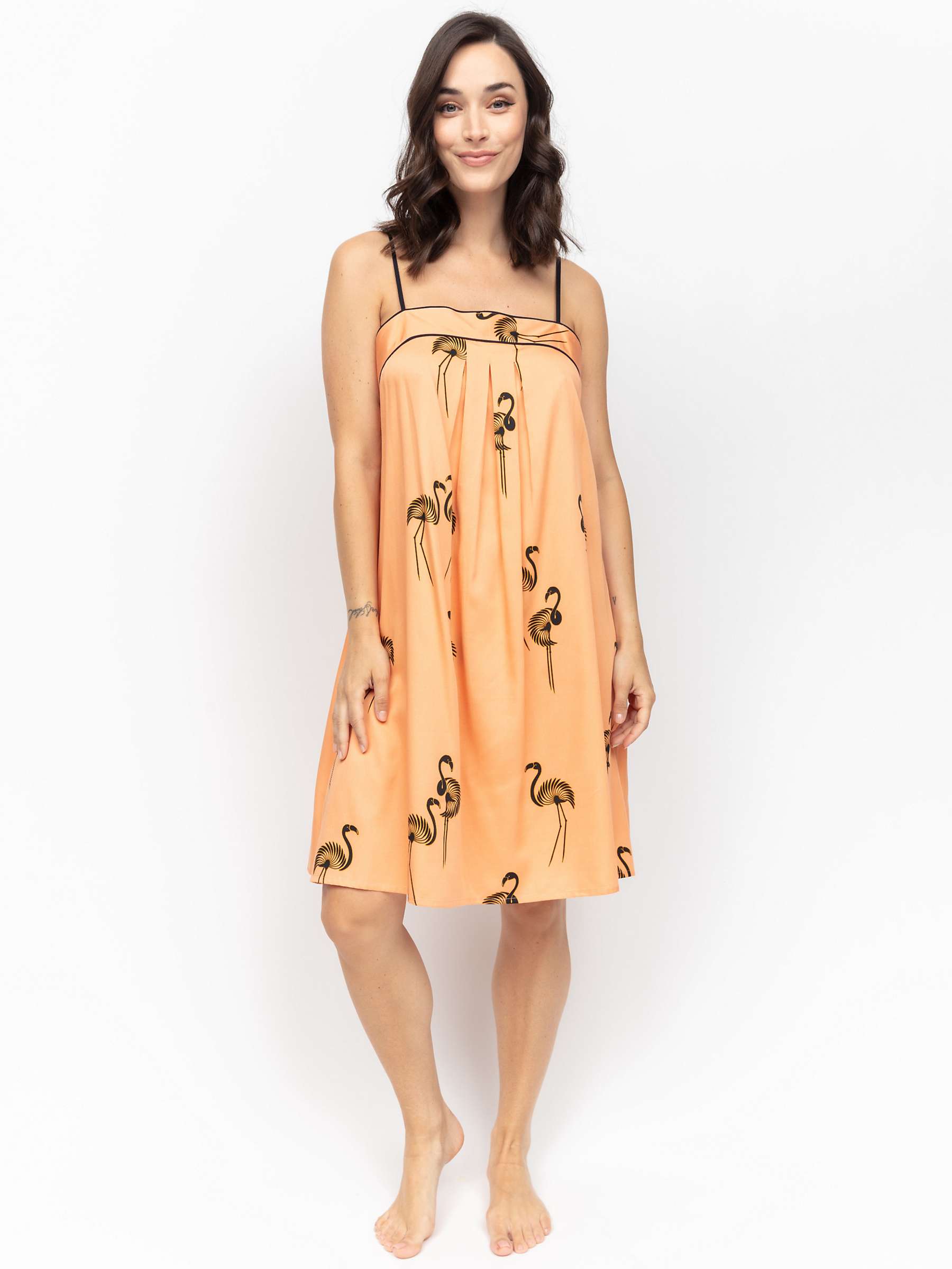Buy Fable & Eve Flamingo Print Nightdress, Salmon Pink Online at johnlewis.com