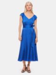 Whistles Petite Arie Hammered Satin Midi Dress, Cobalt Blue, Cobalt Blue