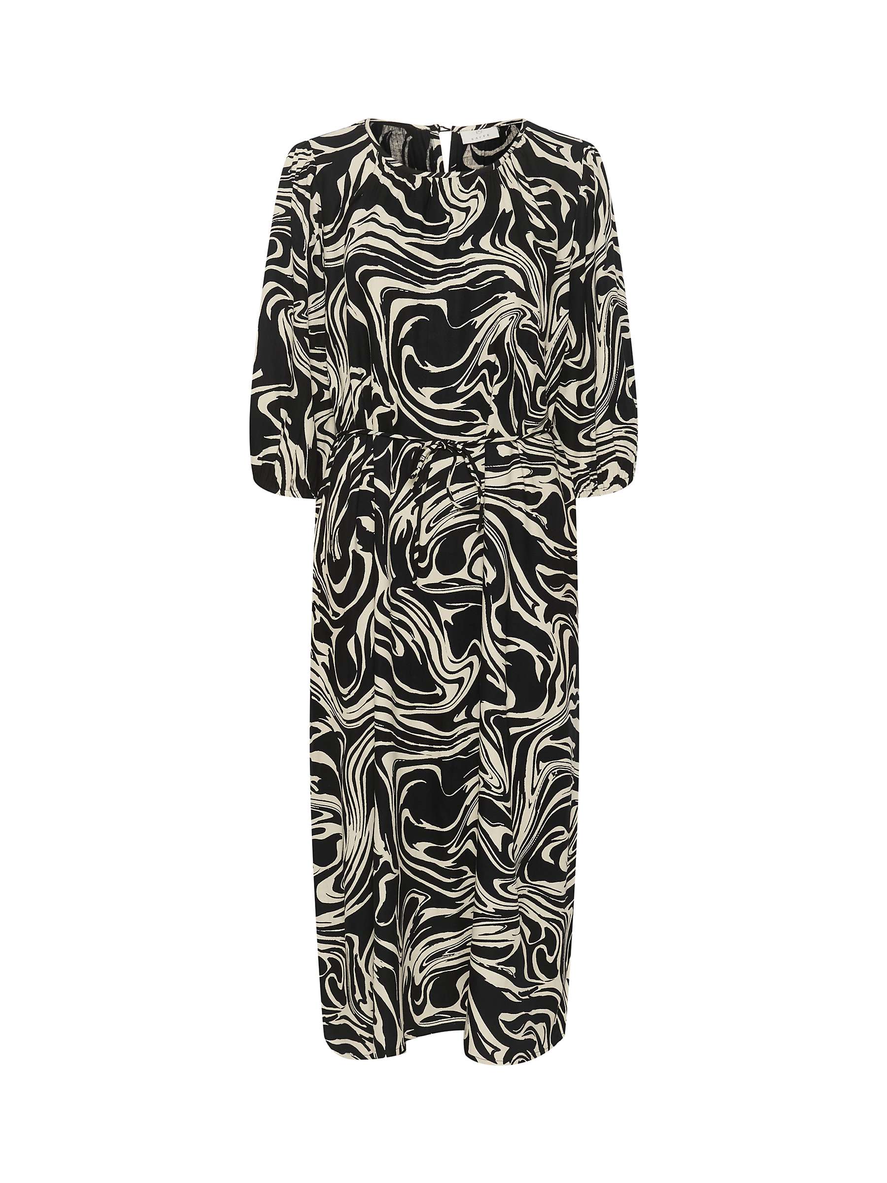 Buy KAFFE Carmen 3/4 Sleeve Round Neck Dress, Graphic Paint Online at johnlewis.com
