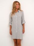 KAFFE Milia Linen Blend Shirt Dress, Chalk/Black