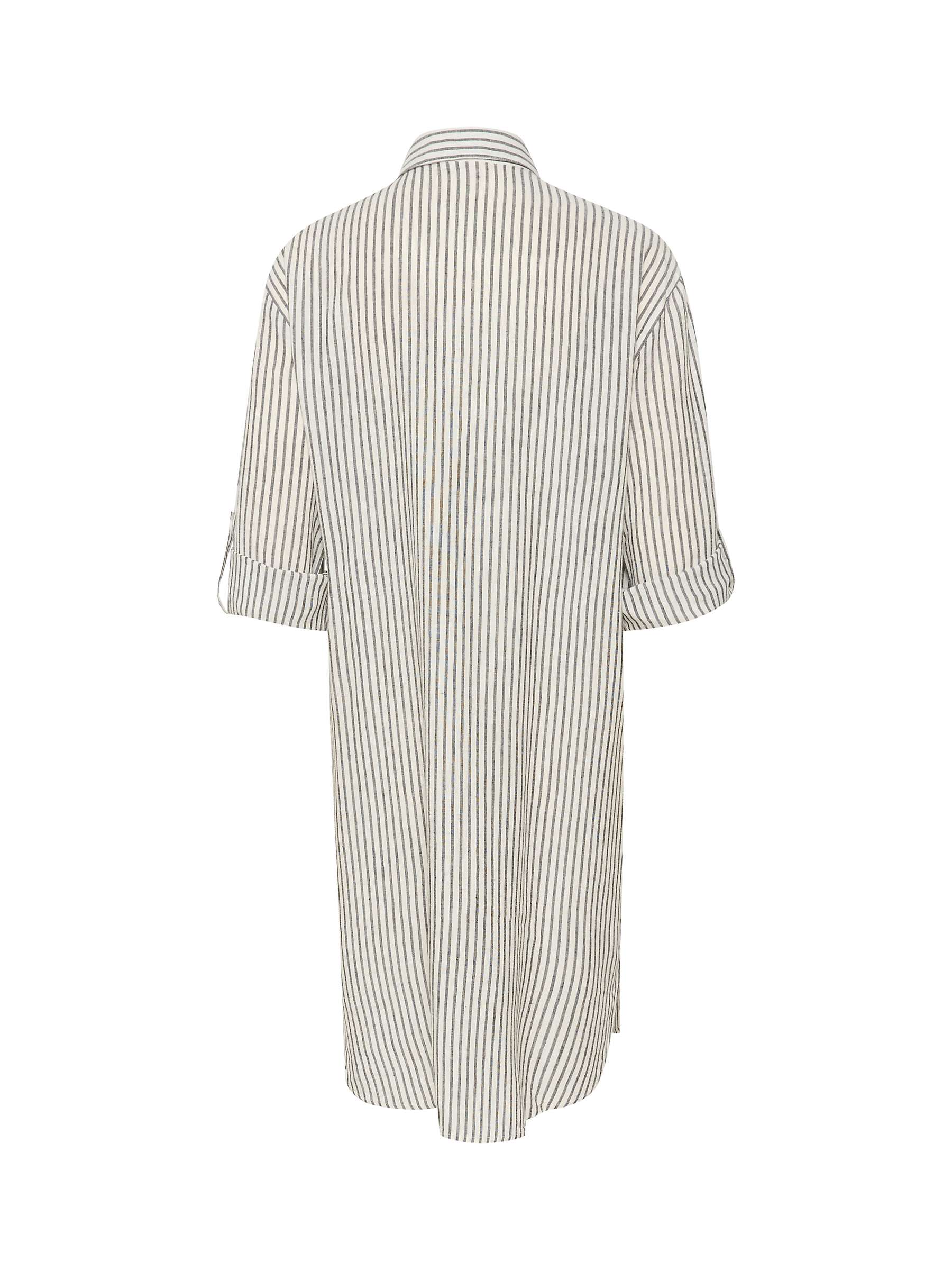 Buy KAFFE Milia Linen Blend Shirt Dress, Chalk/Black Online at johnlewis.com