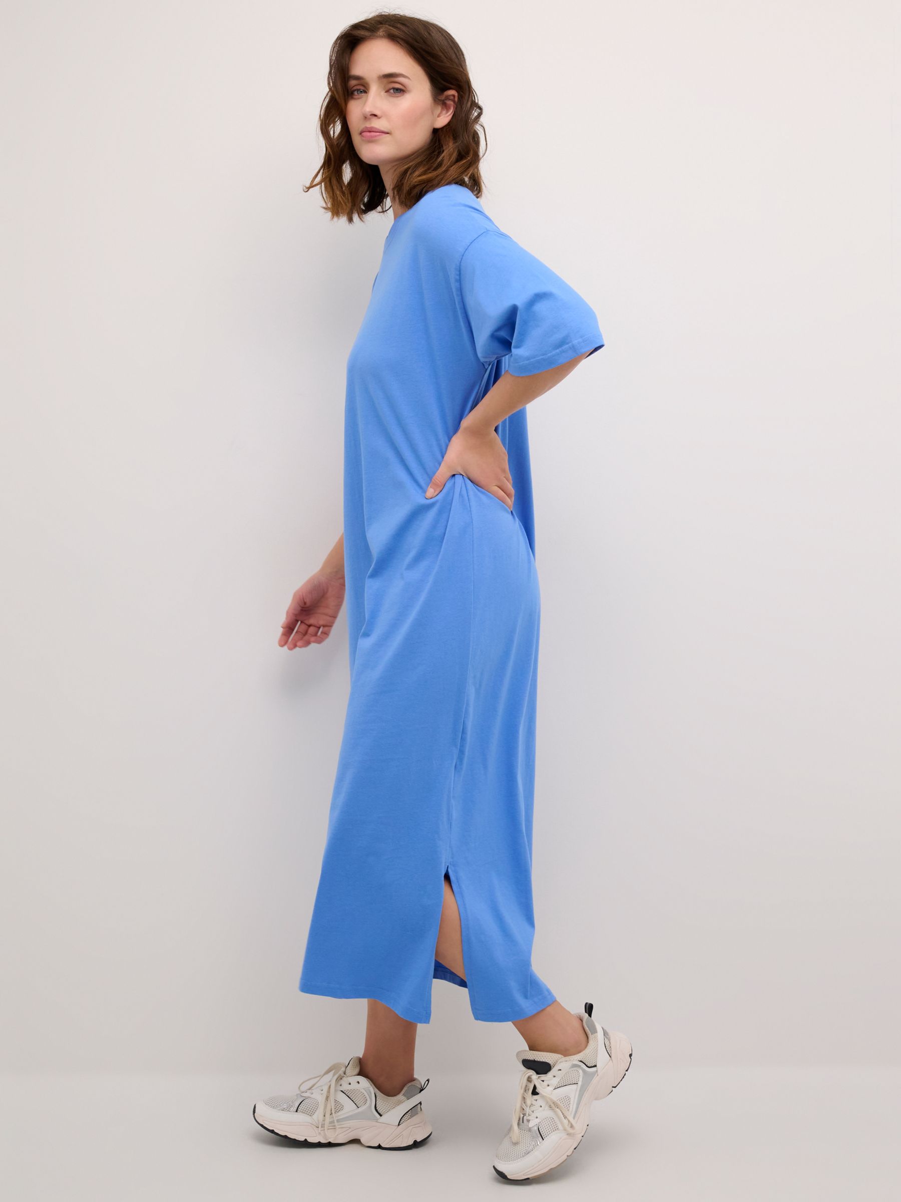 KAFFE Edna Casual Fit T-Shirt Midi Dress, Ultramarine, XS
