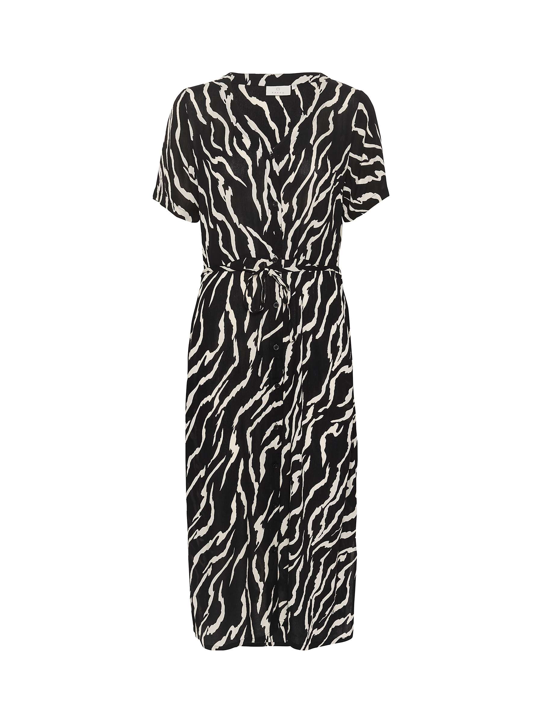 Buy KAFFE Tara V-Neck Short Sleeve Midi Dress, Zebra Black Online at johnlewis.com