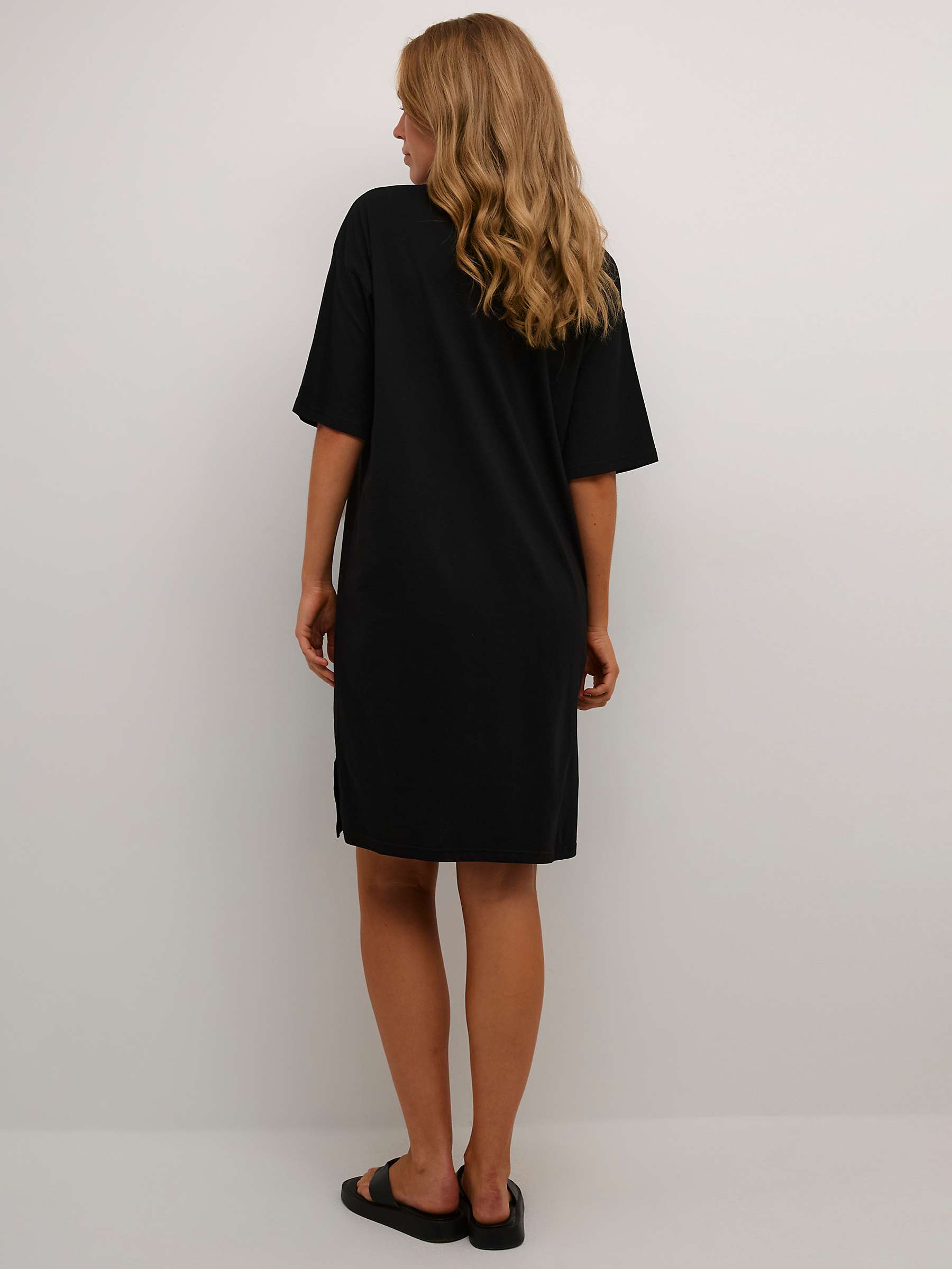 Buy KAFFE Edna Cotton T-Shirt Dress, Black Deep Online at johnlewis.com
