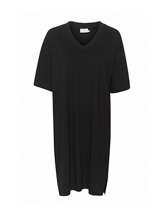 KAFFE Edna Cotton T-Shirt Dress, Black Deep