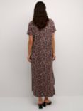 KAFFE Charlotte Animal Print Maxi T-Shirt Dress, Brown/Multi