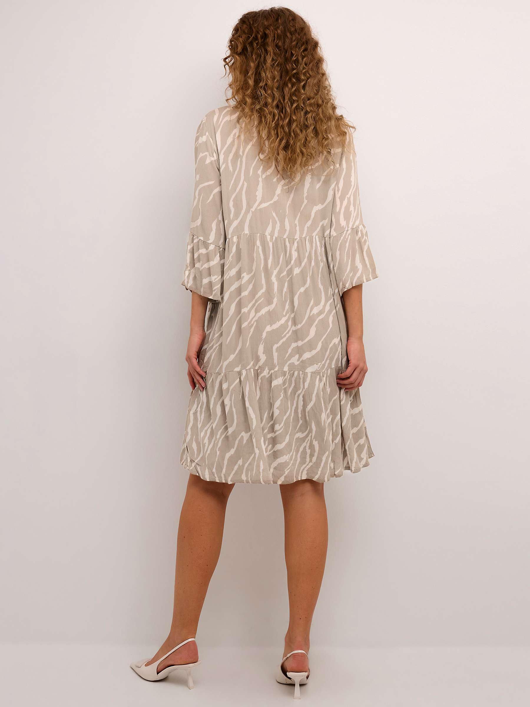 Buy KAFFE Hera V-Neck Knee Length Dress, Zebra Print Online at johnlewis.com