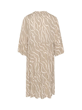 KAFFE Hera V-Neck Knee Length Dress, Zebra Print