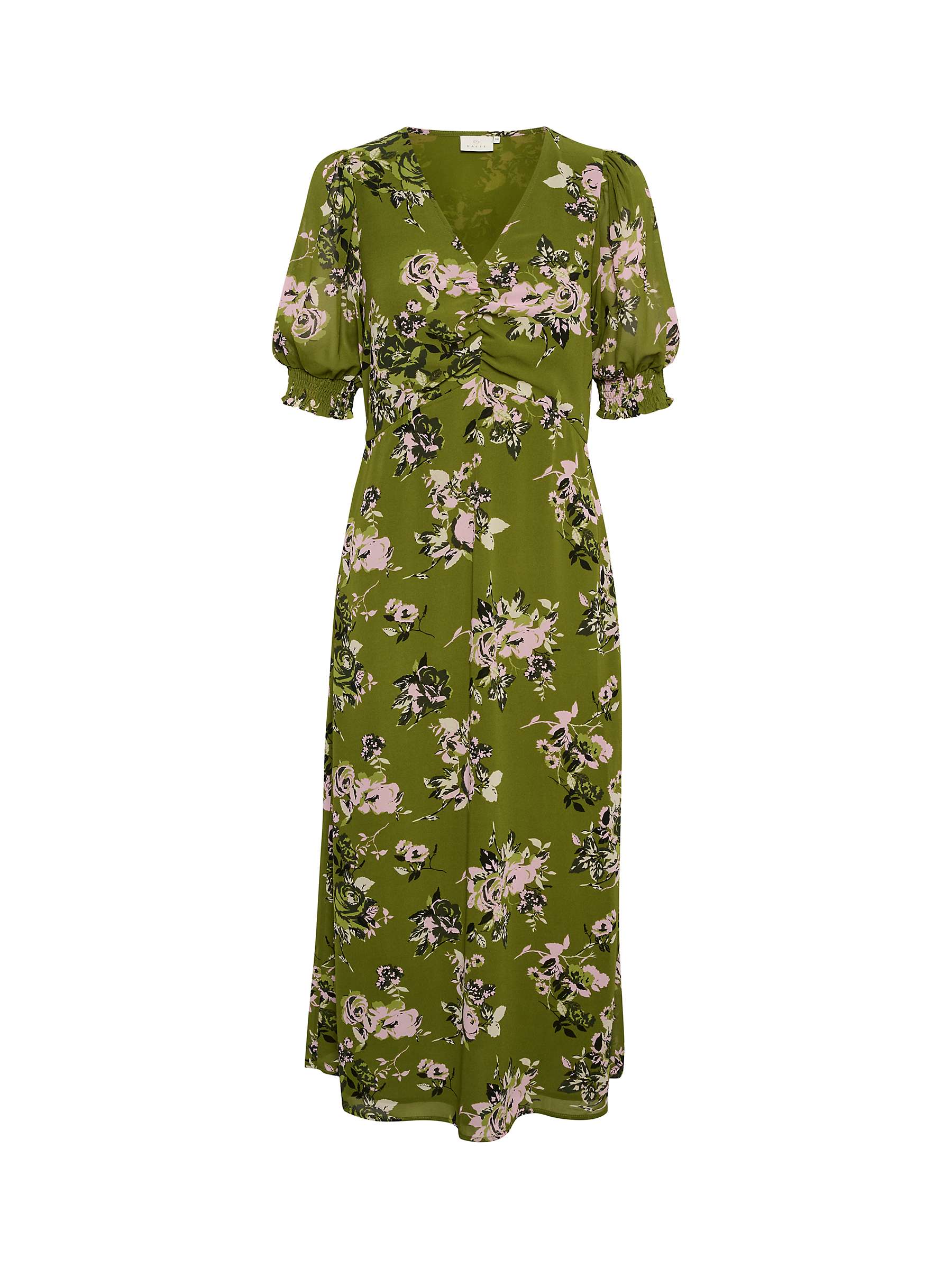 Buy KAFFE Vita V-Neck Half Sleeve Maxi Dress, Flower Print Online at johnlewis.com