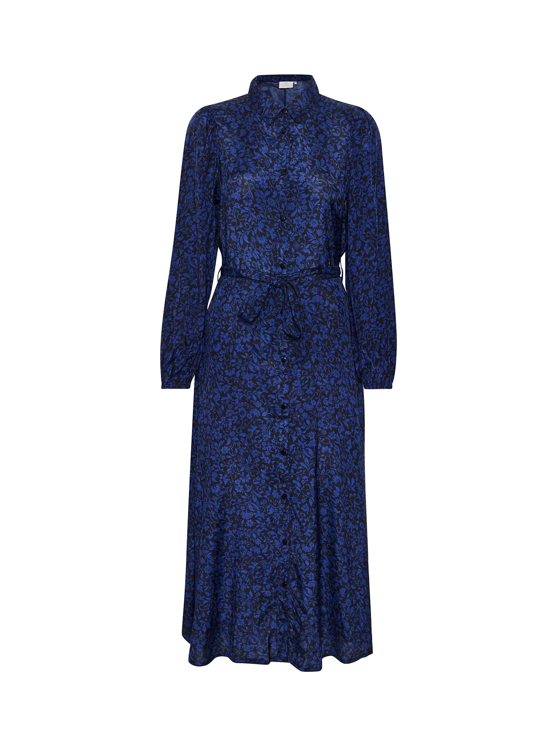 Buy KAFFE Mira Midi Floral Shirt Dress, Black/Blue Online at johnlewis.com